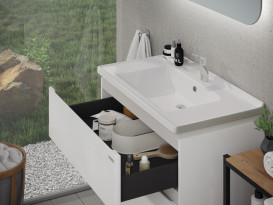 Тумба Sanwerk Amata Air 80 см с раковиной Idea МДФ белый MV0000897