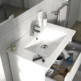 Тумба Sanwerk Era 70 см із раковиною Qtap МДФ білий MV0000852