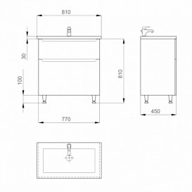 Тумба Sanwerk Era 80 см із раковиною Idea МДФ білий MV0000853
