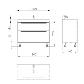 Тумба Sanwerk Greta 100 см с раковиной Сава МДФ белый MV0000909