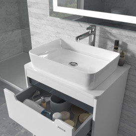 Тумба Sanwerk Greta 60 см с раковиной Rapid МДФ белый MV0000904