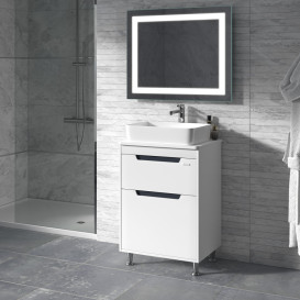 Тумба Sanwerk Greta 60 см с раковиной Rapid МДФ белый MV0000904