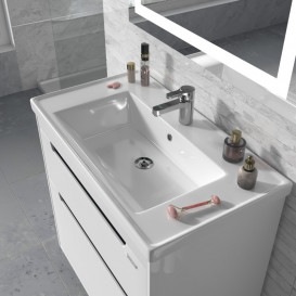 Тумба Sanwerk Greta 80 см із раковиною New Line МДФ білий MV0000885
