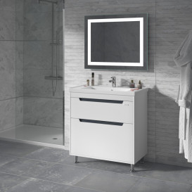 Тумба Sanwerk Greta 80 см із раковиною New Line МДФ білий MV0000885