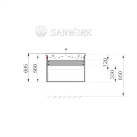 Тумба Sanwerk Greta Air 65 см с раковиной Idea МДФ белый MV0000891