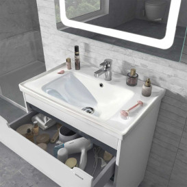 Тумба Sanwerk Greta Air 65 см с раковиной Idea МДФ белый MV0000891