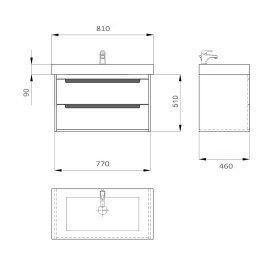 Тумба Sanwerk Greta Air 80 см с раковиной Принц МДФ белый MV0000915