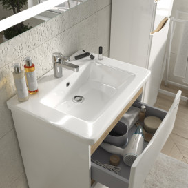 Тумба Sanwerk Liga 60 см с раковиной Space Line МДФ белый/мессина MV0000857