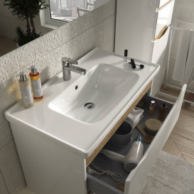 Тумба Sanwerk Liga 80 см с раковиной Idea МДФ белый/мессина MV0000859