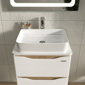 Тумба Sanwerk Liga Air 60 см із раковиною Rapid МДФ білий/месіна MV0000906