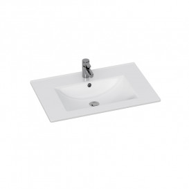 Тумба Sanwerk Liga Air 70 см з раковиною Qtap МДФ білий/месіна MV0000861