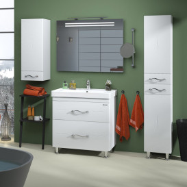 Тумба Sanwerk Mindal 80 см с раковиной Принц МДФ белый MV0000917