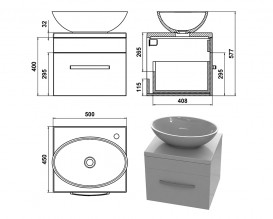Тумба Snail Адель із раковиною Фієста 50х45 см фарбований МДФ/литьовий мармур білий 500KM174