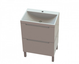 Тумба Snail Б'янко з раковиною Богема 60х41,5 см фарбований МДФ/ливарний мармур білий 6003КМ156