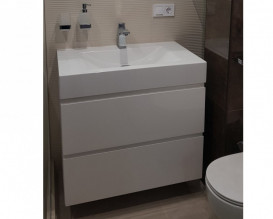 Тумба Snail Элегия с раковиной Атлант 80х48,5 см крашенный МДФ/литьевой мрамор белый 800КМ163/800