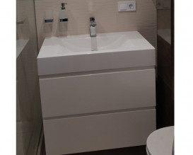 Тумба Snail Элегия с раковиной Атлант 80х48,5 см крашенный МДФ/литьевой мрамор белый 800КМ163/800