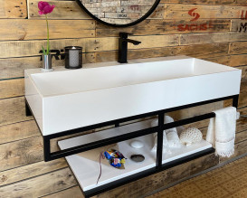 Тумба Snail Флорес з раковиною Флорида 101,5х43,5 см метал/ливарний мармур 1015LOFT168/2