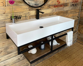 Тумба Snail Флорес з раковиною Флорида 101,5х43,5 см метал/ливарний мармур 1015LOFT168/2