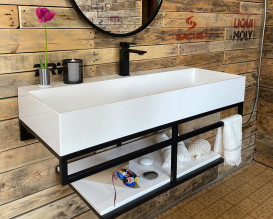 Тумба Snail Флорес з раковиною Флорида 101,5х43,5 см метал/ливарний мармур 1015LOFT168/2