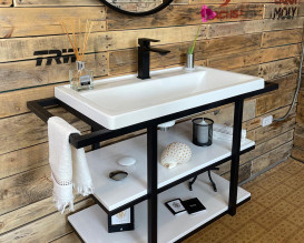 Тумба Snail Фрегат з раковиною Венеція 94х42 см метал/ливарний мармур 740LOFT106