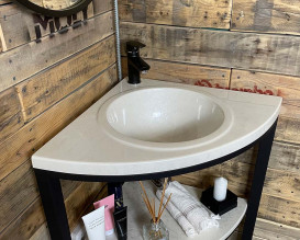 Тумба Snail Ламма с раковиной Роксана 55х55 см металл/литьевой мрамор 550LOFT110