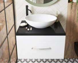 Тумба Snail Мадлен із раковиною Фієста 70х45 см фарбований МДФ/ливарний мармур білий 700KM174