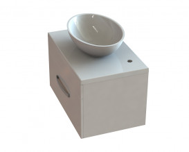 Тумба Snail Мадлен із раковиною Фієста 70х45 см фарбований МДФ/ливарний мармур білий 700KM174