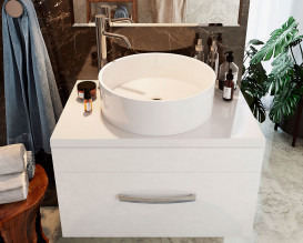 Тумба Snail Мадлен с раковиной Оазис 70х45 см крашенный МДФ/литьевой мрамор белый 700KM170