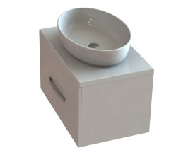 Тумба Snail Мадлен с раковиной Парадиз 70х45 см крашенный МДФ/литьевой мрамор белый 700KM179