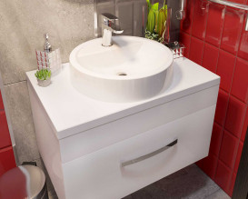 Тумба Snail Мадлен із раковиною Рондо 70х45 см фарбований МДФ/ливарний мармур білий 700KM149