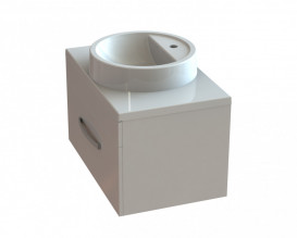 Тумба Snail Мадлен із раковиною Рондо 70х45 см фарбований МДФ/ливарний мармур білий 700KM149