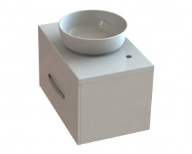 Тумба Snail Мадлен із раковиною Сакура 70х45 см фарбований МДФ/ливарний мармур білий 700KM177