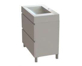 Тумба Snail Новела з раковиною Атлант 80х48, 5 см фарбований МДФ/ливарний мармур білий 800КМ163