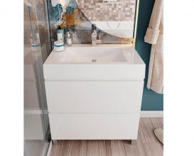 Тумба Snail Новела з раковиною Атлант 80х48, 5 см фарбований МДФ/ливарний мармур білий 800КМ163