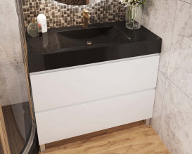 Тумба Snail Новелла с раковиной Атлант 99х48,5 см крашенный МДФ/литьевой мрамор белый 990КМ163