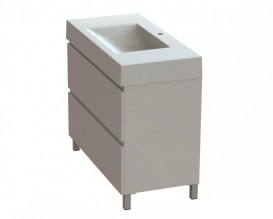 Тумба Snail Новелла с раковиной Атлант 99х48,5 см крашенный МДФ/литьевой мрамор белый 990КМ163