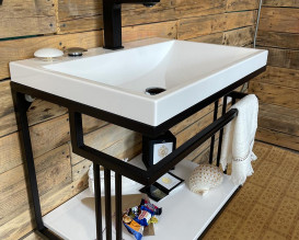 Тумба Snail Самуї з раковиною Богема 60х41,5 см метал/ливарний мармур 600LOFT156