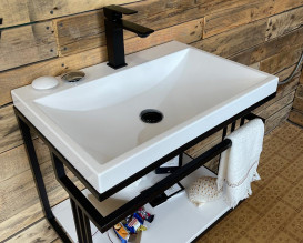 Тумба Snail Самуї з раковиною Богема 60х41,5 см метал/ливарний мармур 600LOFT156