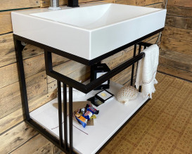 Тумба Snail Самуї з раковиною Гранд 60х41,5 см метал/ливарний мармур 600LOFT148