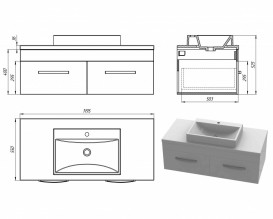 Тумба Snail Венера с раковиной Гранд 120х55 см крашенный МДФ/литьевой мрамор белый 1200KM148