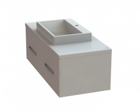 Тумба Snail Венера с раковиной Гранд 120х55 см крашенный МДФ/литьевой мрамор белый 1200KM148