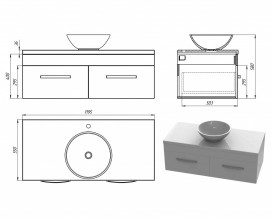 Тумба Snail Венера з раковиною Камелія 120х55 см фарбований МДФ/мармур ливарний білий 1200KM147