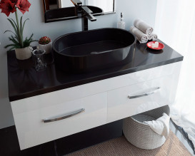 Тумба Snail Венера с раковиной Лиана 120х55 см крашенный МДФ/литьевой мрамор белый 1200KM172