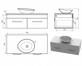 Тумба Snail Венера з раковиною Лотос 120х55 см фарбований МДФ/ливарний мармур білий 1200KM173