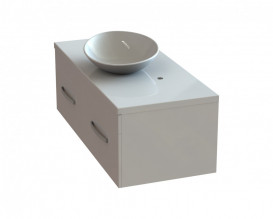 Тумба Snail Венера з раковиною Лотос 120х55 см фарбований МДФ/ливарний мармур білий 1200KM173