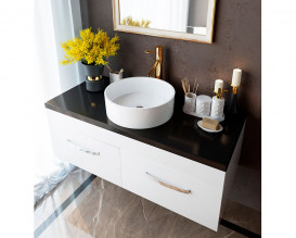 Тумба Snail Венера з раковиною Оазис 120х55 см фарбований МДФ/мармур ливарний білий 1200KM170