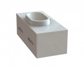 Тумба Snail Венера с раковиной Олимпия 120х55 см крашенный МДФ/литьевой мрамор белый 1200KM150