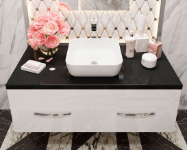 Тумба Snail Венера з раковиною Палермо 120х55 см фарбований МДФ/ливарний мармур білий 1200KM178