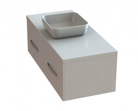 Тумба Snail Венера з раковиною Палермо 120х55 см фарбований МДФ/ливарний мармур білий 1200KM178