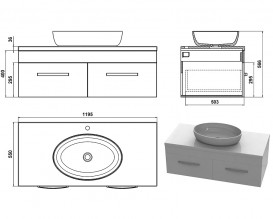 Тумба Snail Венера с раковиной Парадиз 120х55 см крашенный МДФ/литьевой мрамор белый 1200KM179